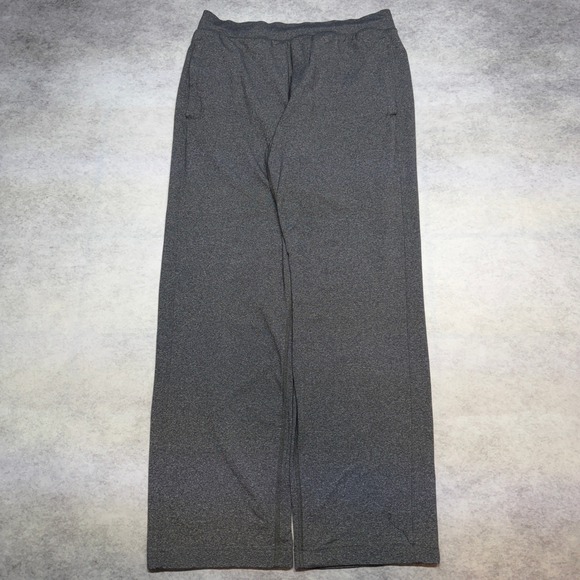 Lululemon Other - Lululemon Mens Grey Heathered Wide Leg Athletic Pants Size L Drawstring Relaxed